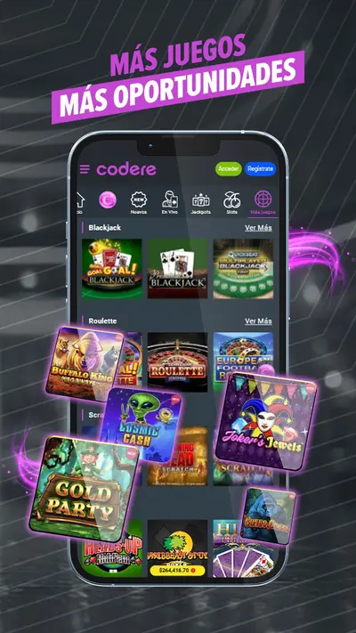 App de Codere México: catálogo de juegos